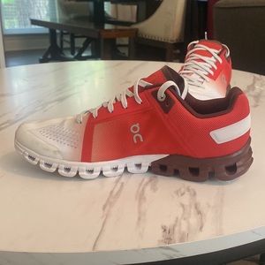 On shoes. Never worn too big and they were a gift. Red ombré